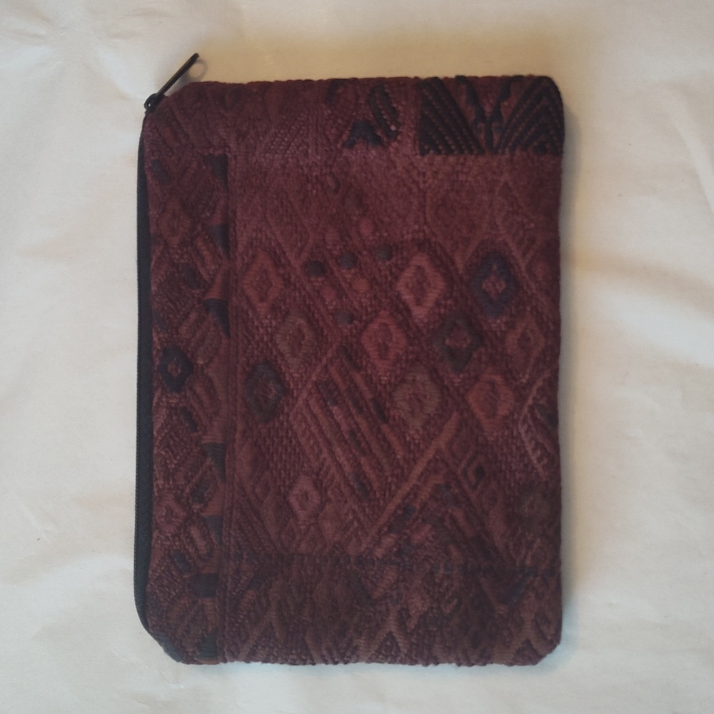 NWT Guatemalan Pouch Woven Textile Art Top Zip Lined Gift Box